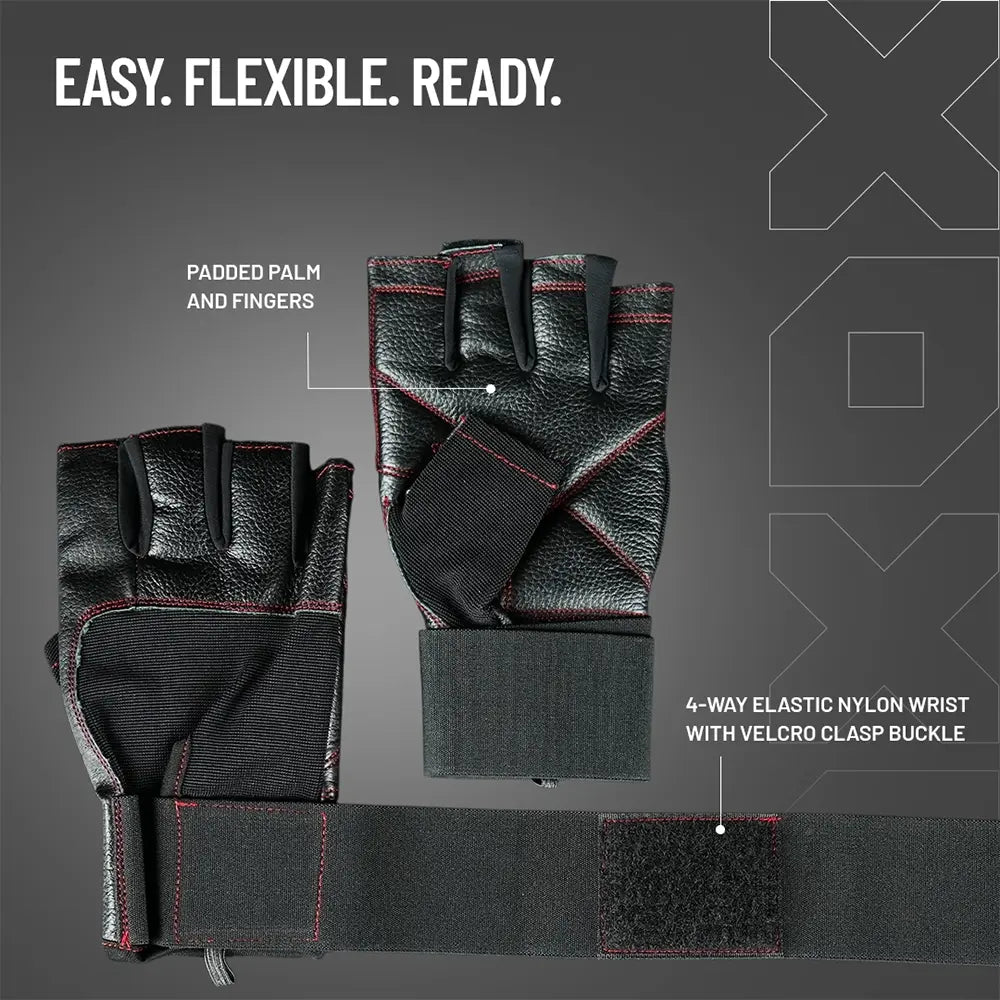 Axox Fitness Leather Weight Lifting Gloves