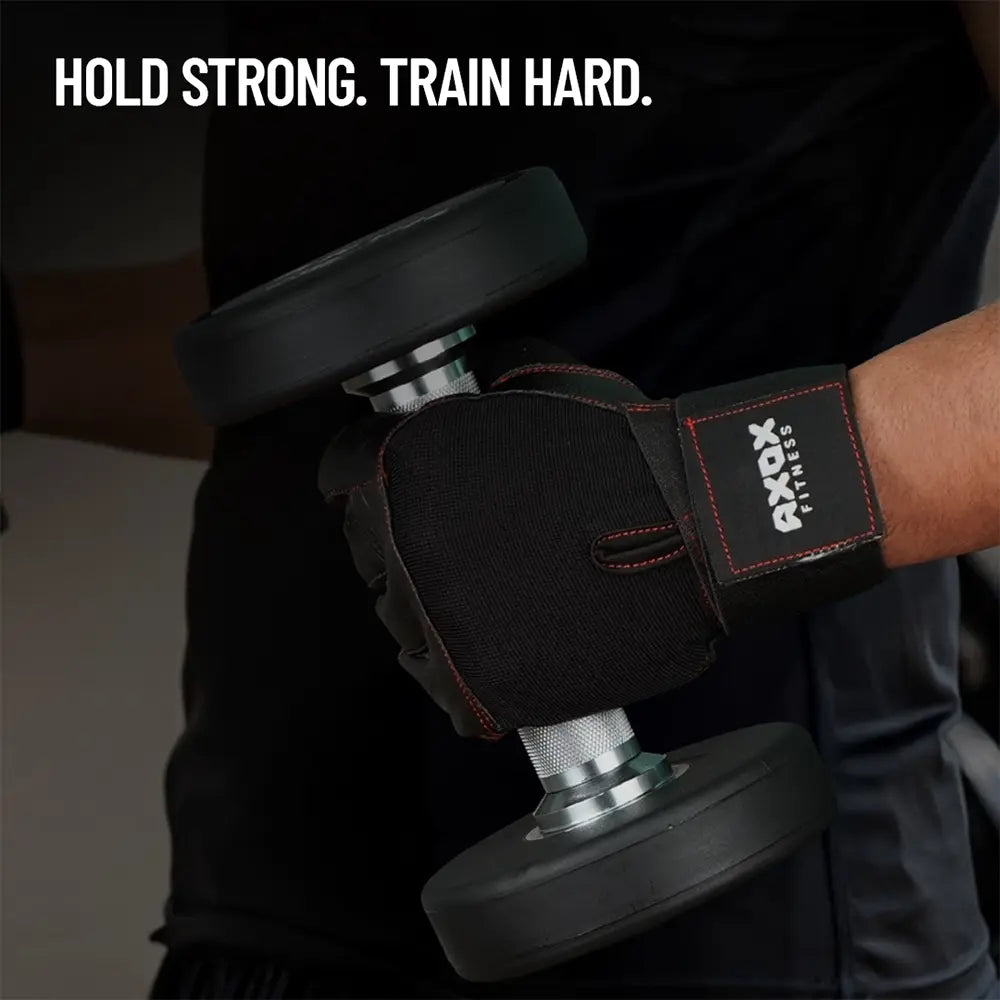 Axox Fitness Leather Weight Lifting Gloves