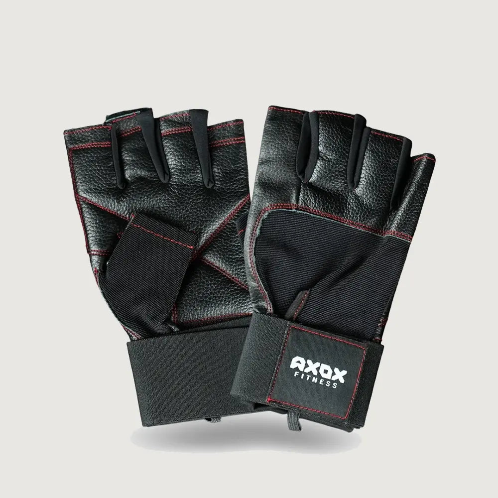 Axox Fitness Leather Weight Lifting Gloves