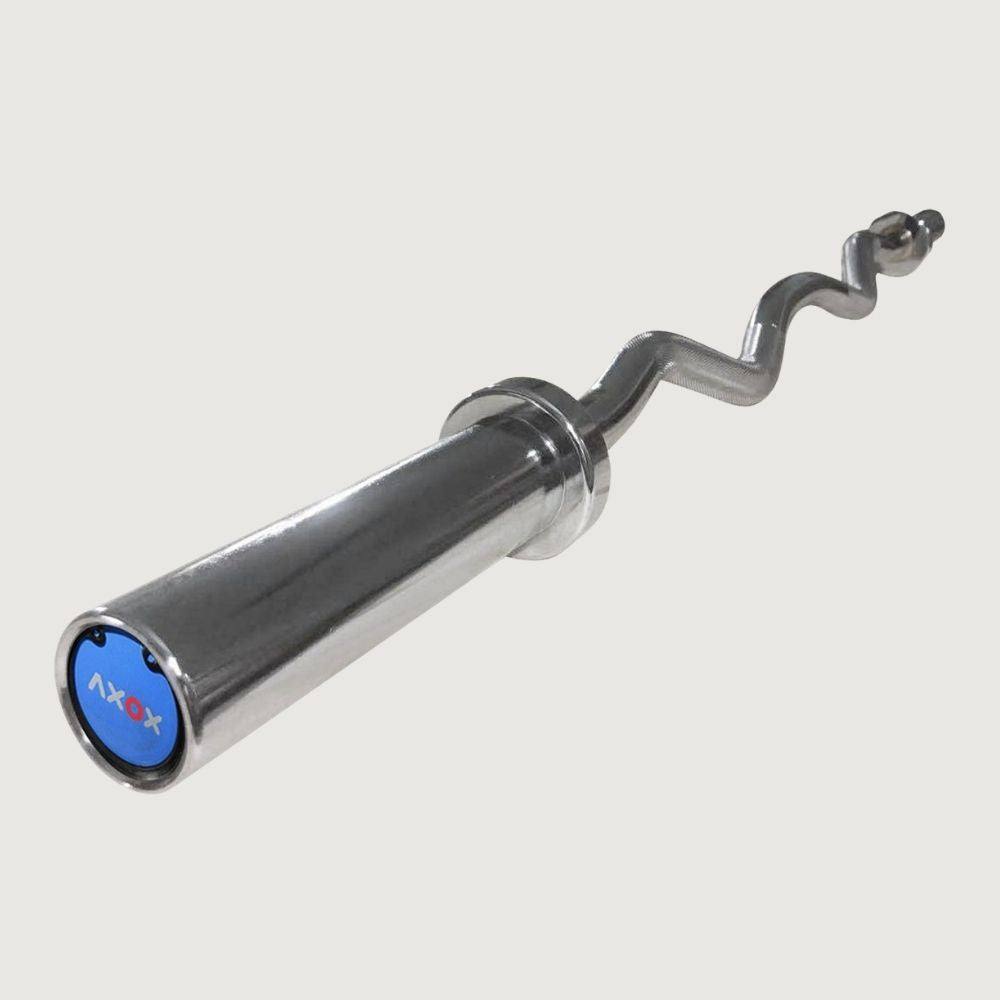Axox Fitness 4 ft Olympic Chromed Curl Bar - 10 kg