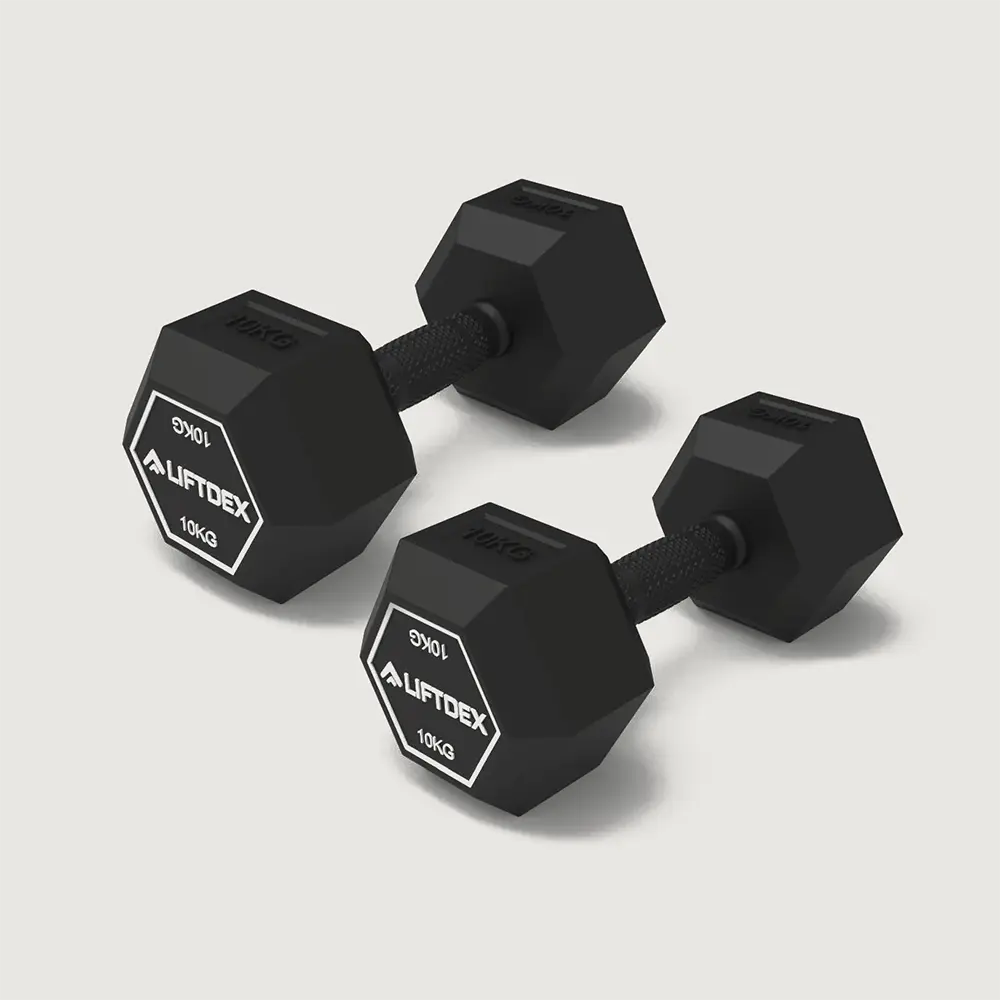 Liftdex Hex Rubber Dumbbells (KG) - Pair