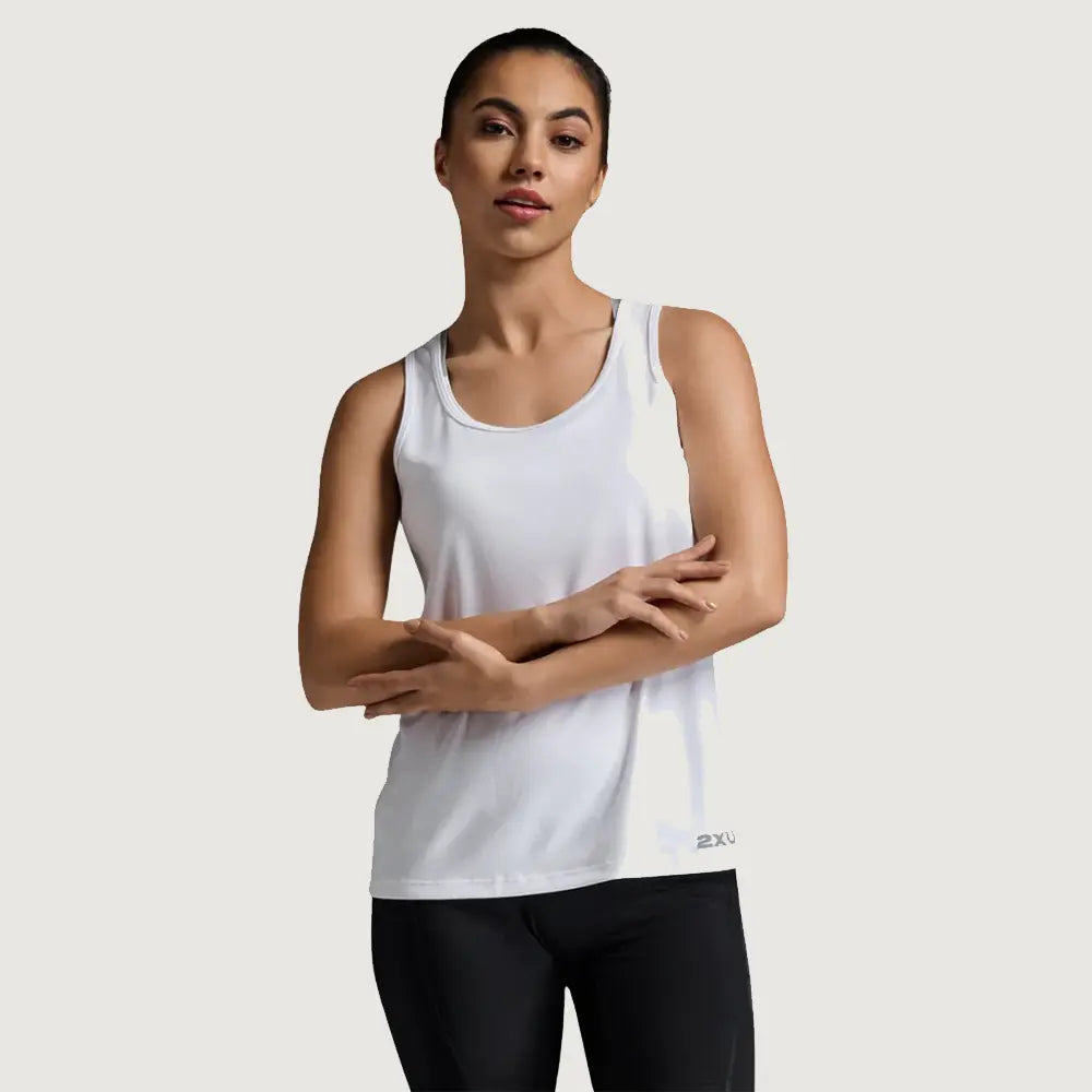 Aero Singlet White/Silver Reflective Tank