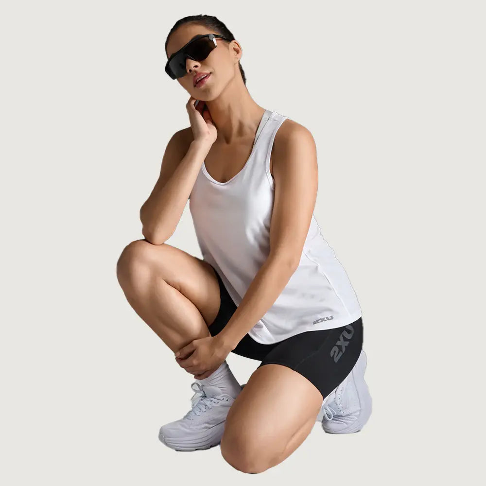 Aero Singlet White/Silver Reflective Tank