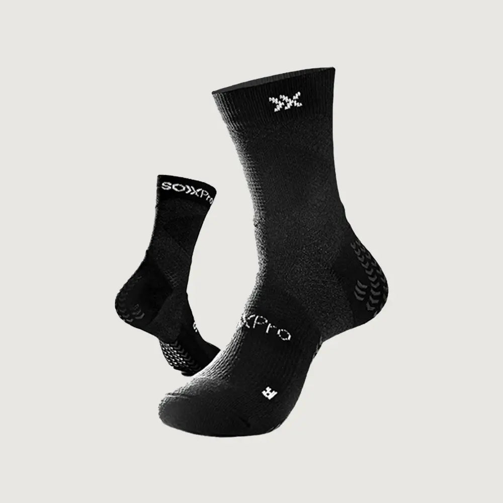SOXPro Ankle Support Grip Socks - Black