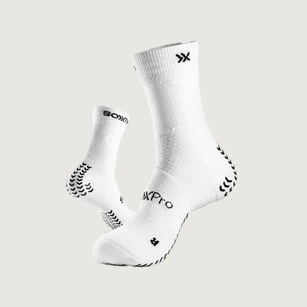 SOXPro Ankle Support Grip Socks - White