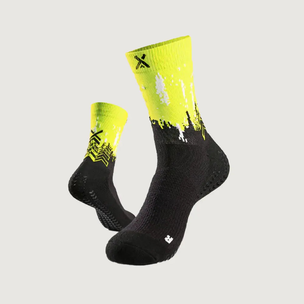 SOXPro Padel Grip Socks Black-Fluo Yellow