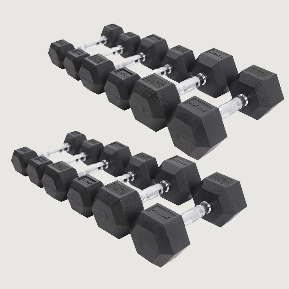 Axox Fitness Hex Rubber Coated Dumbbell