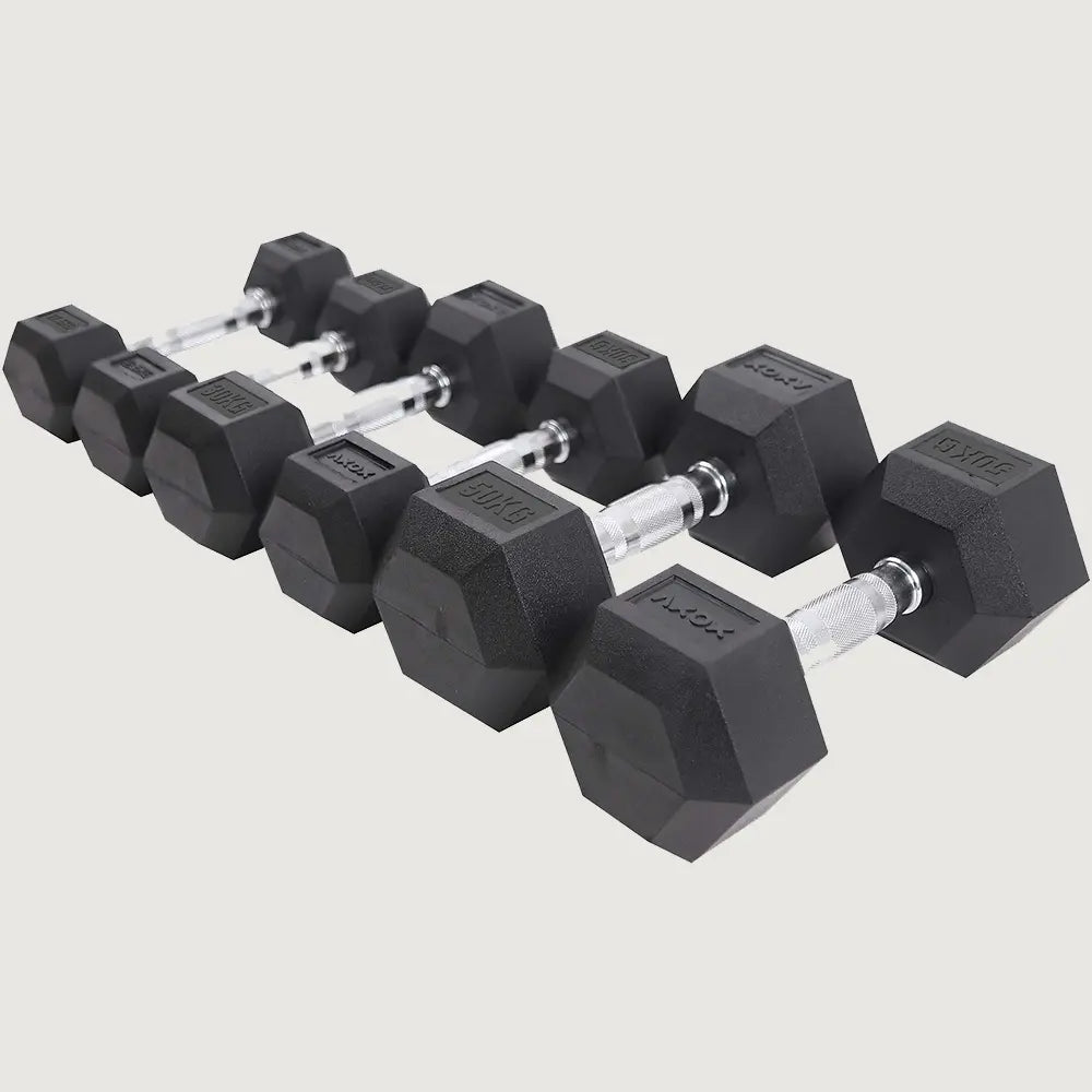 Axox Fitness Hex Rubber Coated Dumbbell