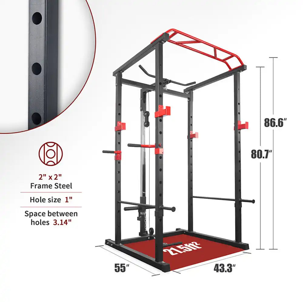 1441 Fitness Squat Rack With Lat Pull down - J008