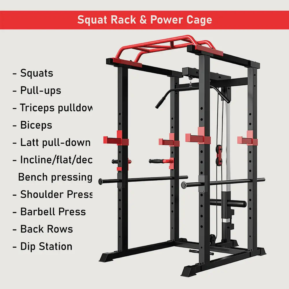 1441 Fitness Squat Rack With Lat Pull down - J008