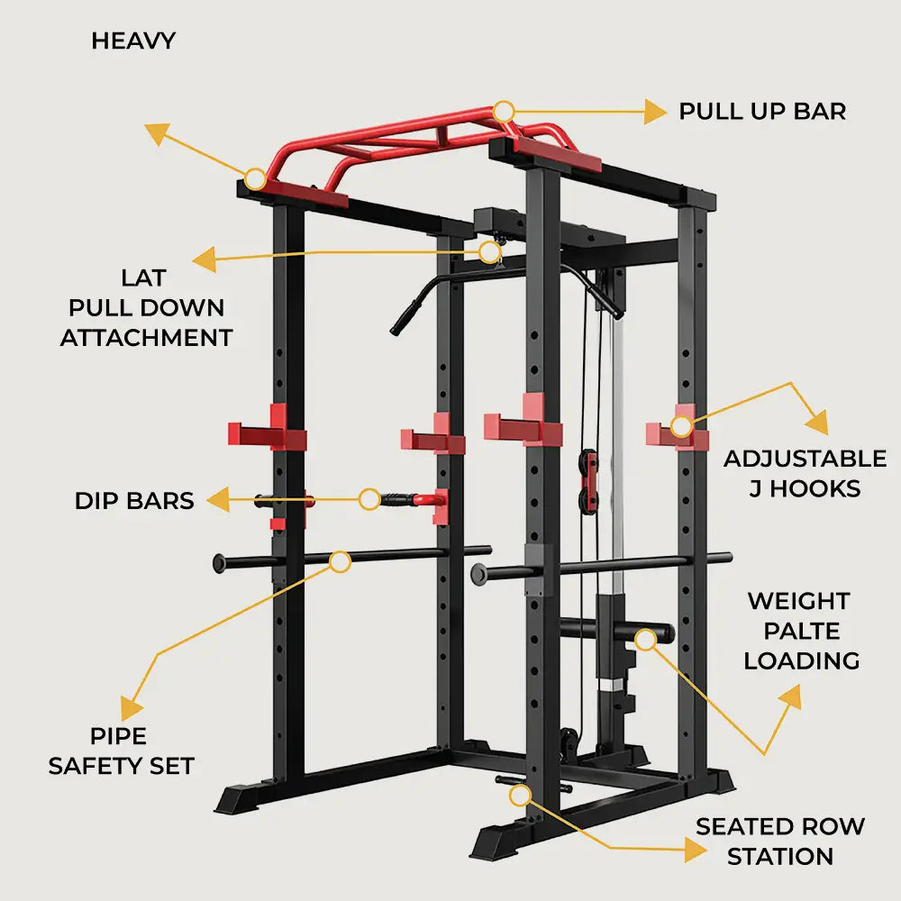 1441 Fitness Squat Rack With Lat Pull down - J008