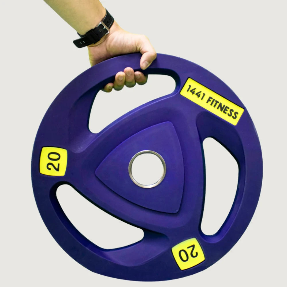 1441 Fitness Tri Grip Color PU Olympic Plate