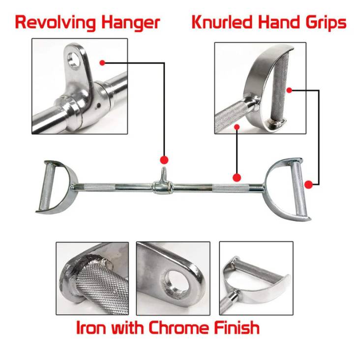 1441 Fitness Lat Attachment Double D Pull down - 90 cm