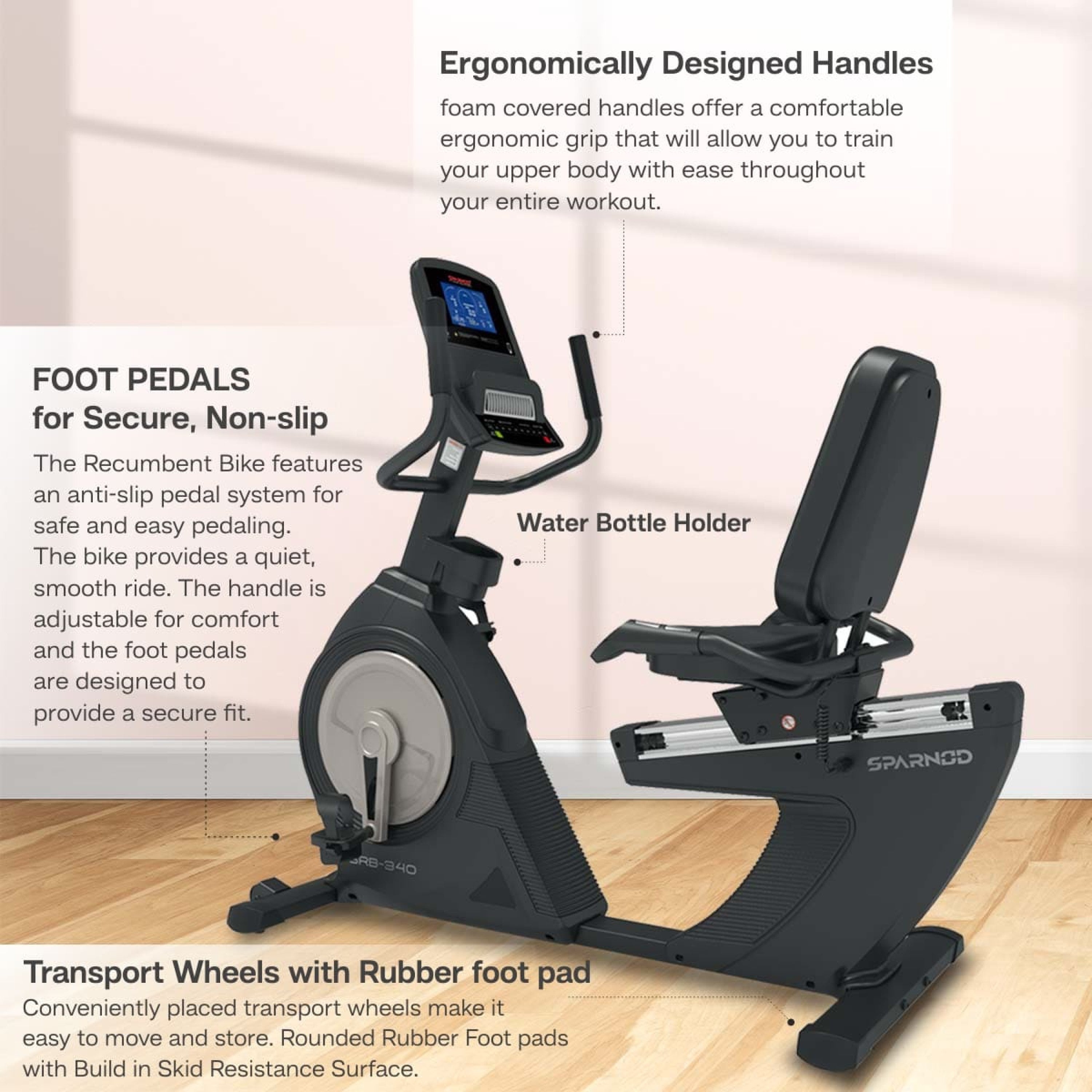 Sparnod Fitness SRB-340 Commercial Recumbent Bike