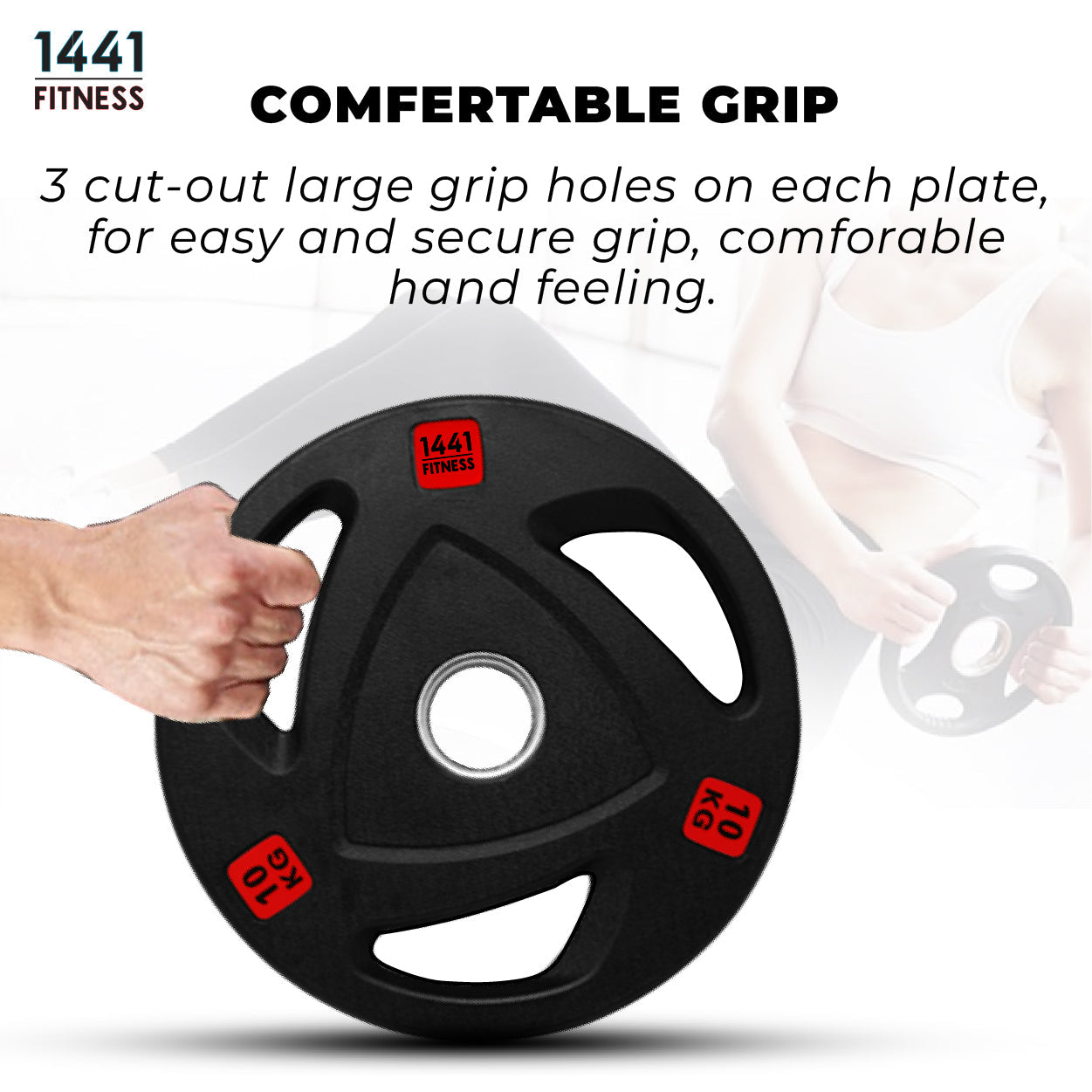 1441 Fitness Tri Grip Olympic Rubber Plate