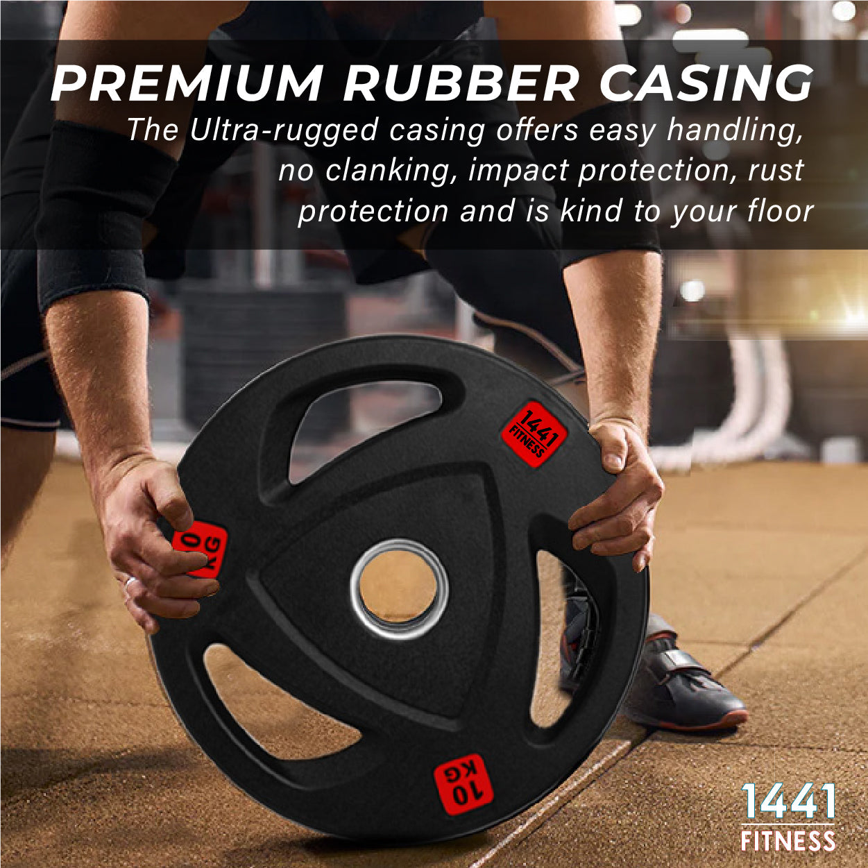 1441 Fitness Tri Grip Olympic Rubber Plate