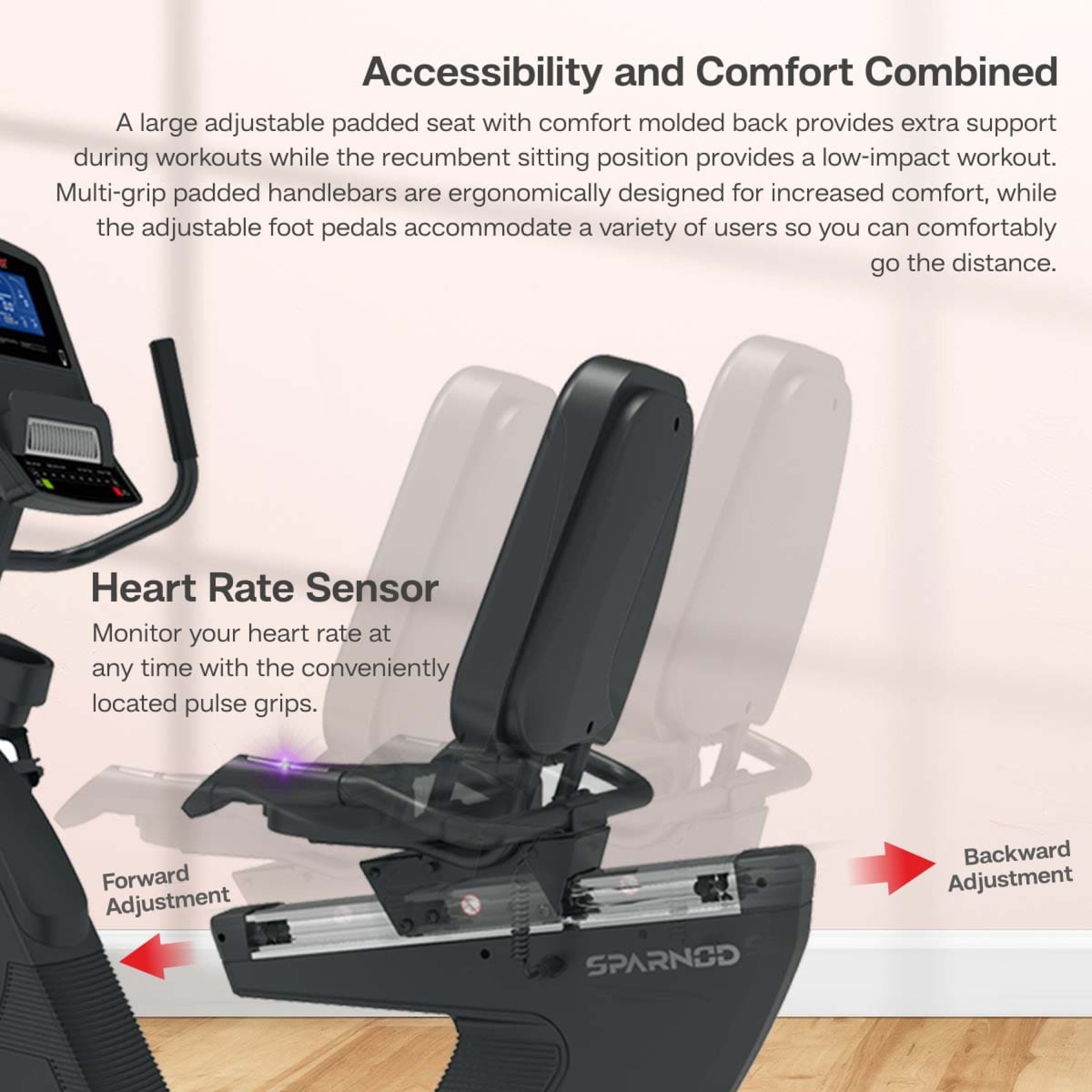Sparnod Fitness SRB-340 Commercial Recumbent Bike
