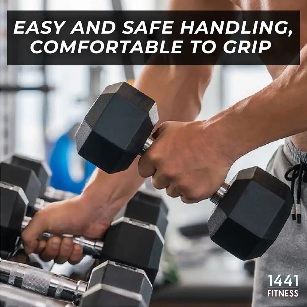 1441 Fitness Rubber Hex Dumbbells (KG)