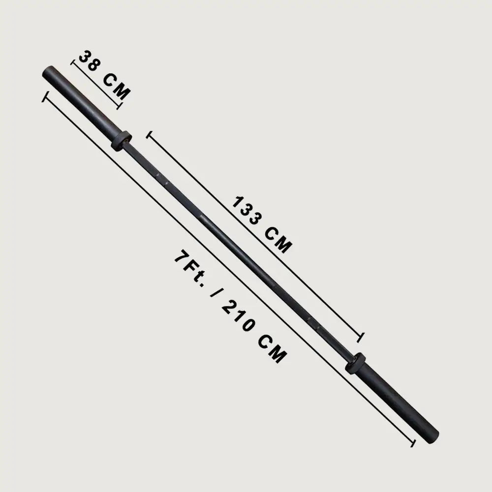 1441 Fitness 7 Ft Black Olympic Bar with Collars - 20 kg