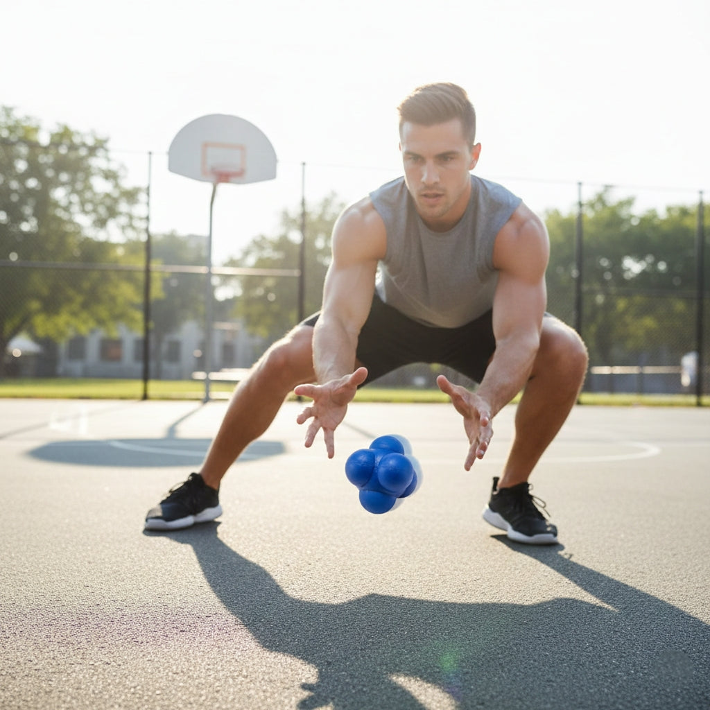 Axox Fitness High-Bounce Reaction Ball With Grip Flex Ring