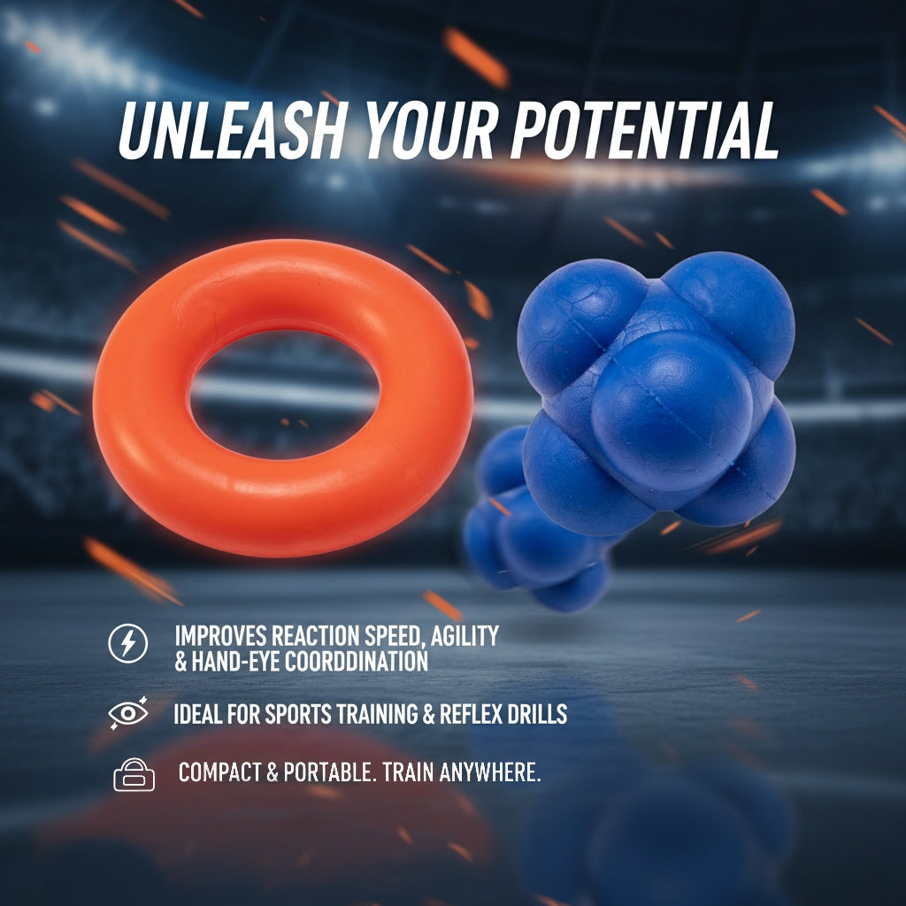 Axox Fitness High-Bounce Reaction Ball With Grip Flex Ring