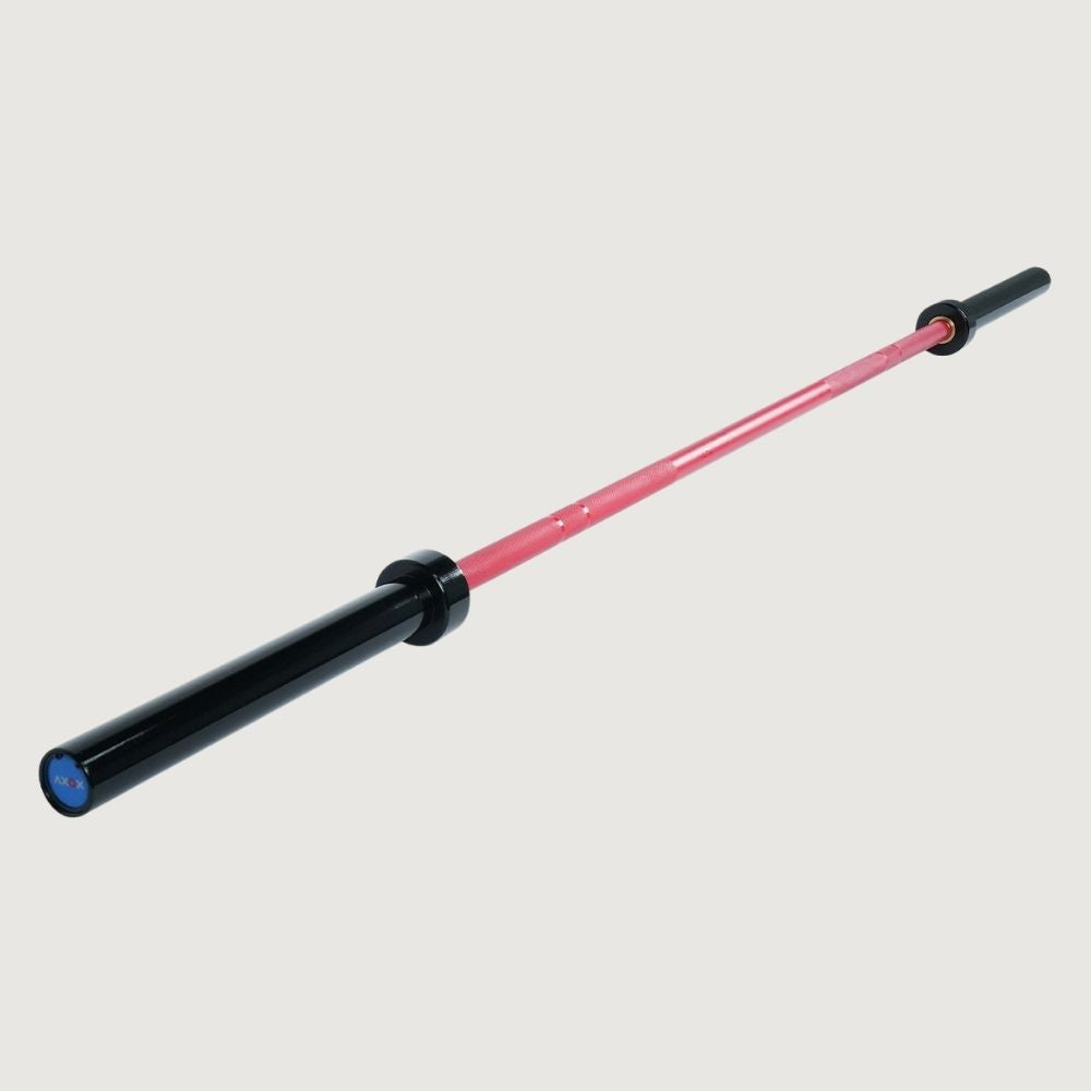 Axox Fitness 6 ft Olympic Bar Red Grip - 15 kg