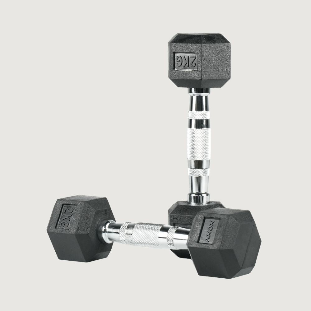 Axox Fitness Rubber Coated Hex Dumbbells