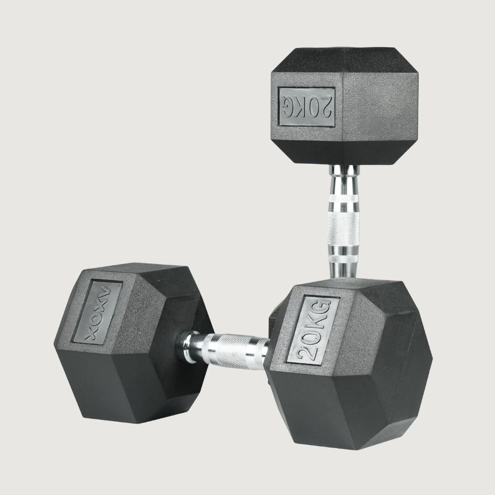 Axox Fitness Rubber Coated Hex Dumbbells