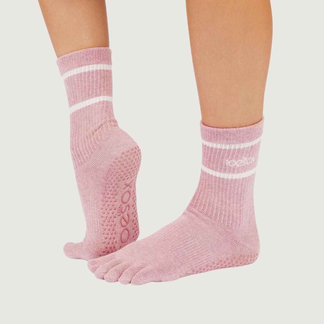 ToeSox Full Toe Crew Grip Socks