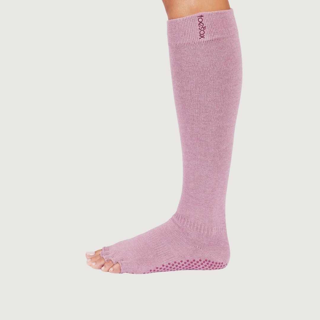 ToeSox Half Toe Scrunch Knee High Grip Socks