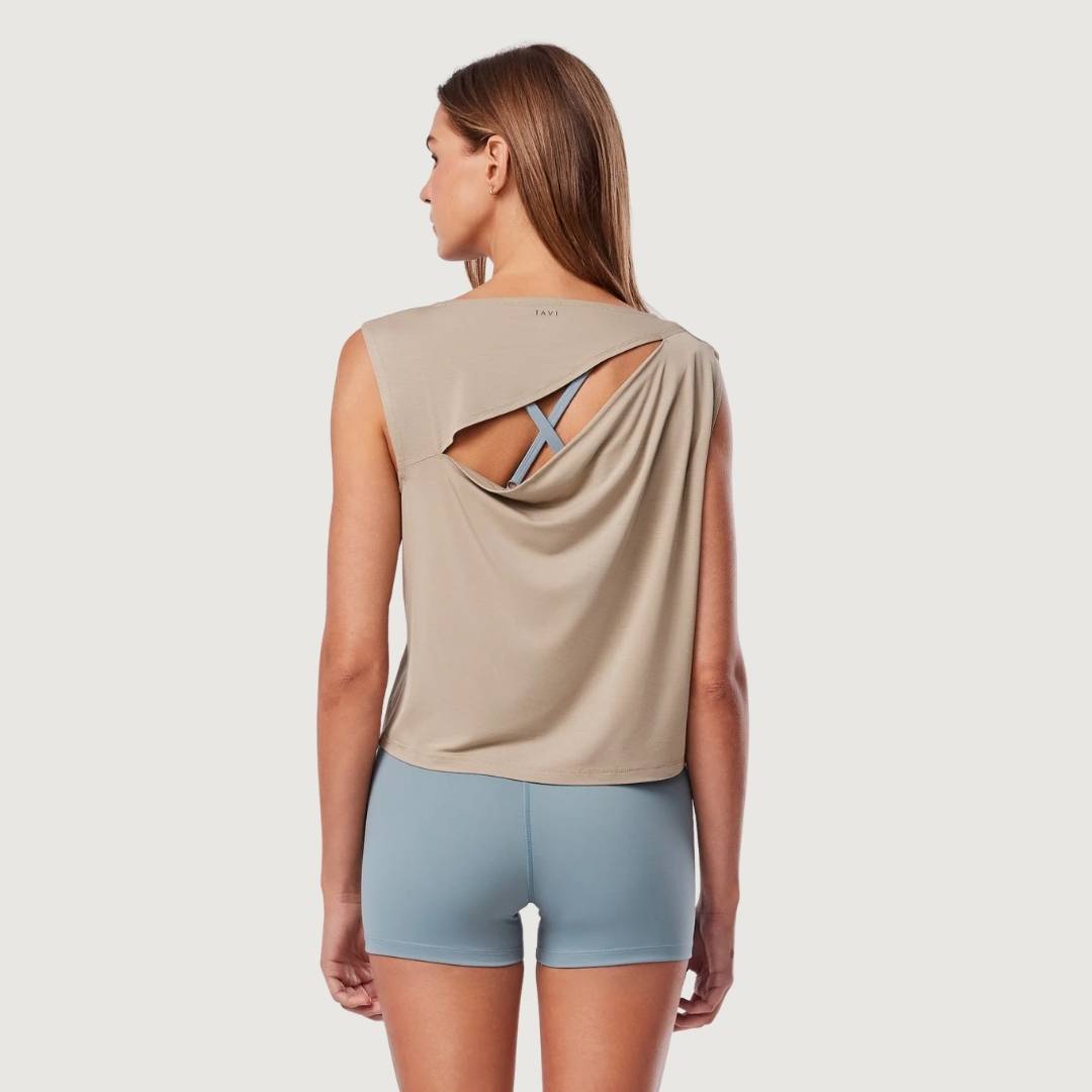 Tavi Draped Back Tank - Shitake