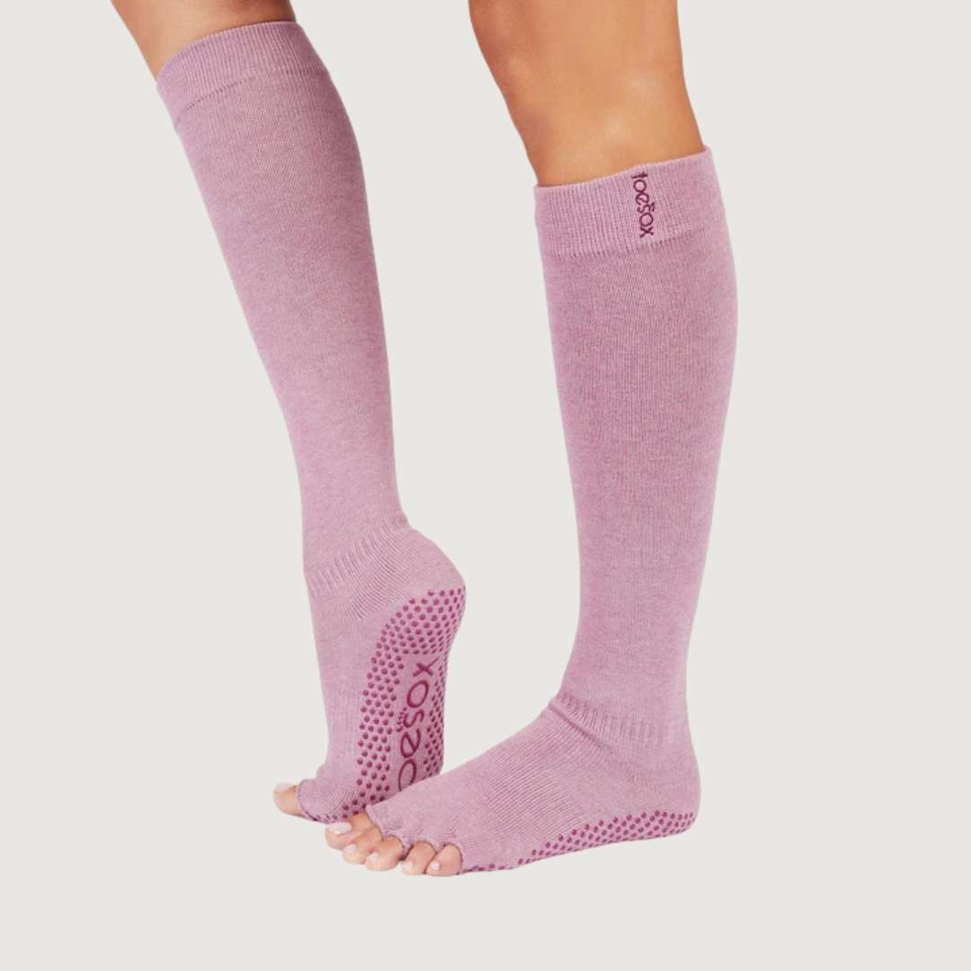 ToeSox Half Toe Scrunch Knee High Grip Socks
