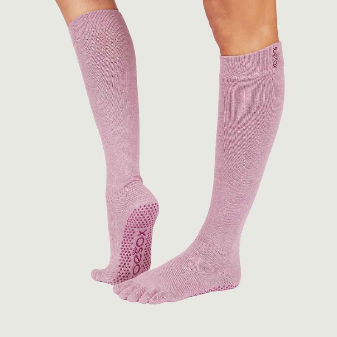 ToeSox Full Toe Scrunch Knee High Grip Socks