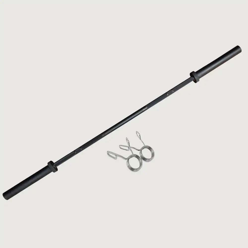 1441 Fitness 7 Ft Black Olympic Bar with Collars - 20 kg