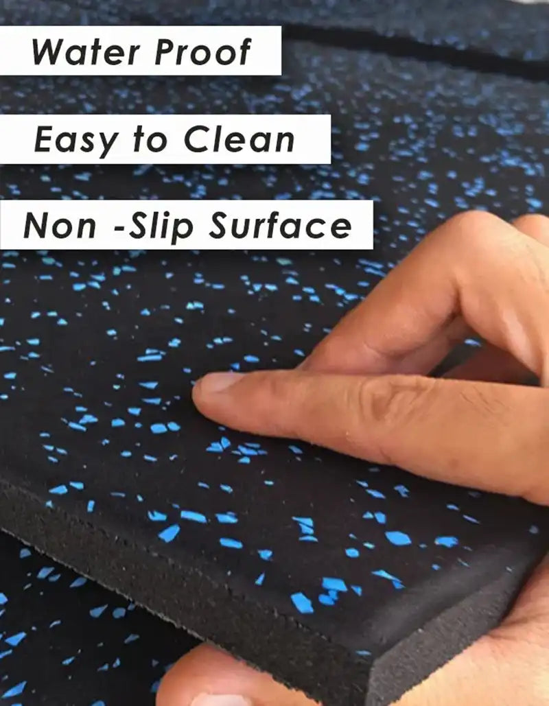 1441 Fitness Commercial Rubber Gym Flooring - 1m x 1m x 20mm - Speckled Blue