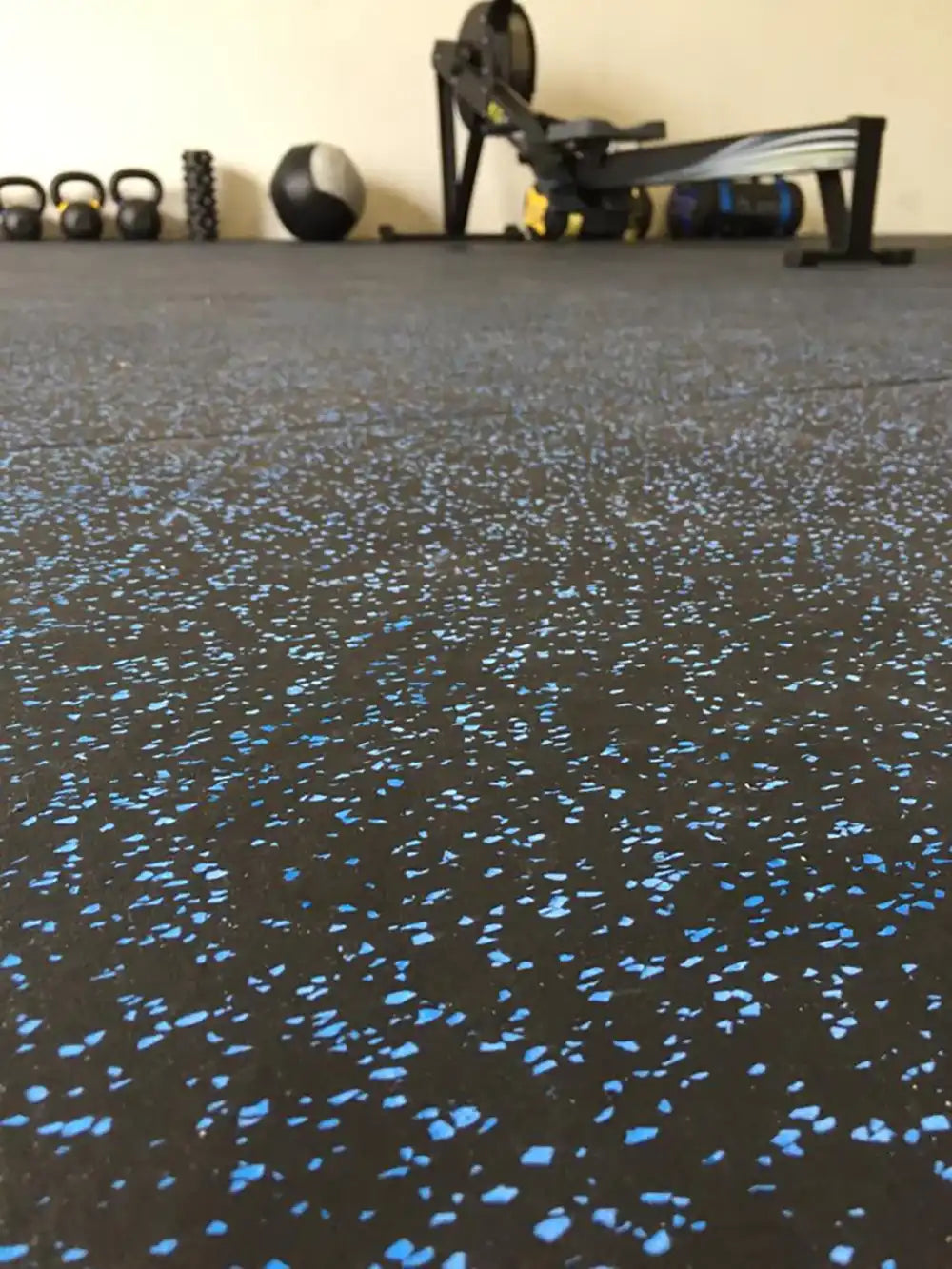 1441 Fitness Commercial Rubber Gym Flooring - 1m x 1m x 20mm - Speckled Blue