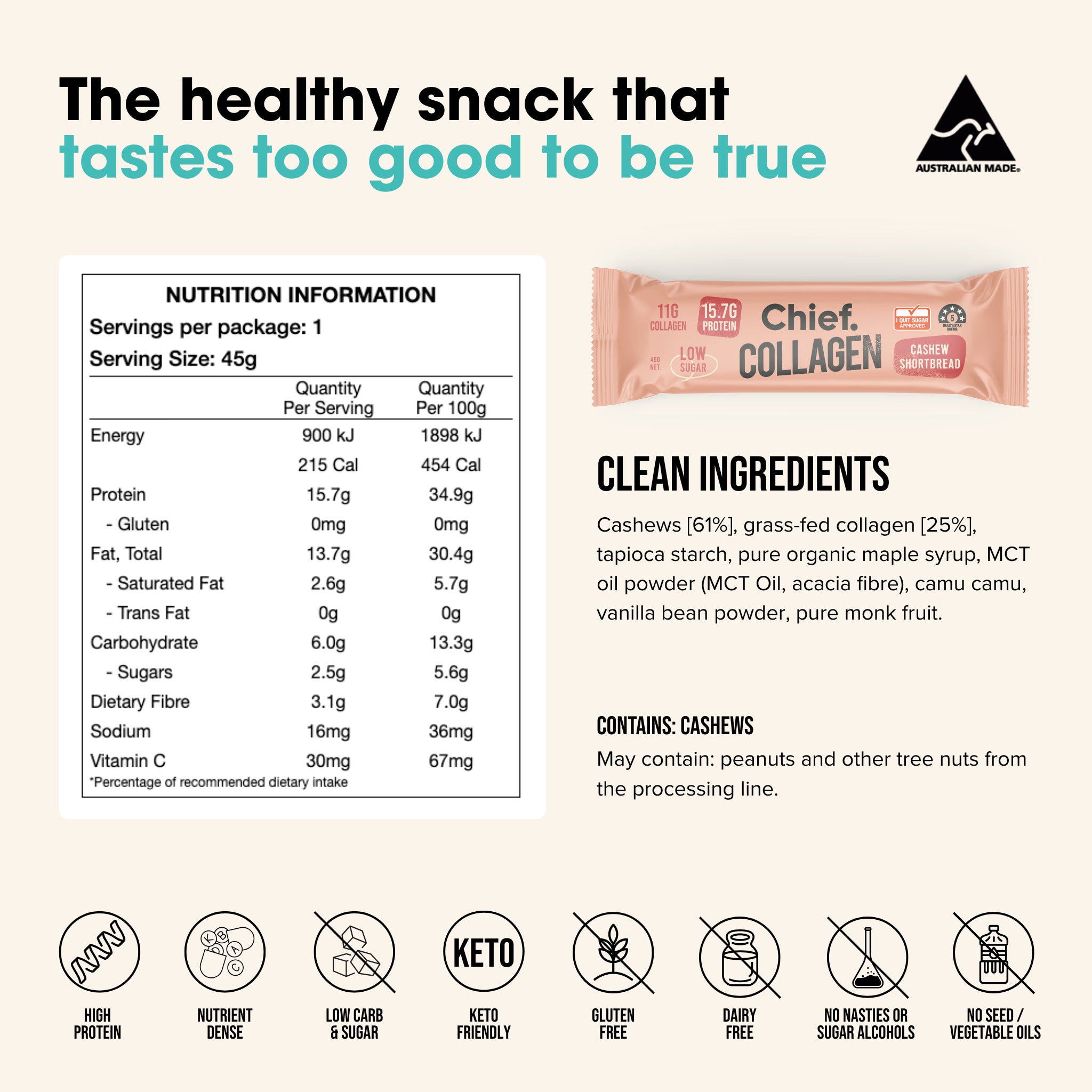 Chief Collagen Protein Bar