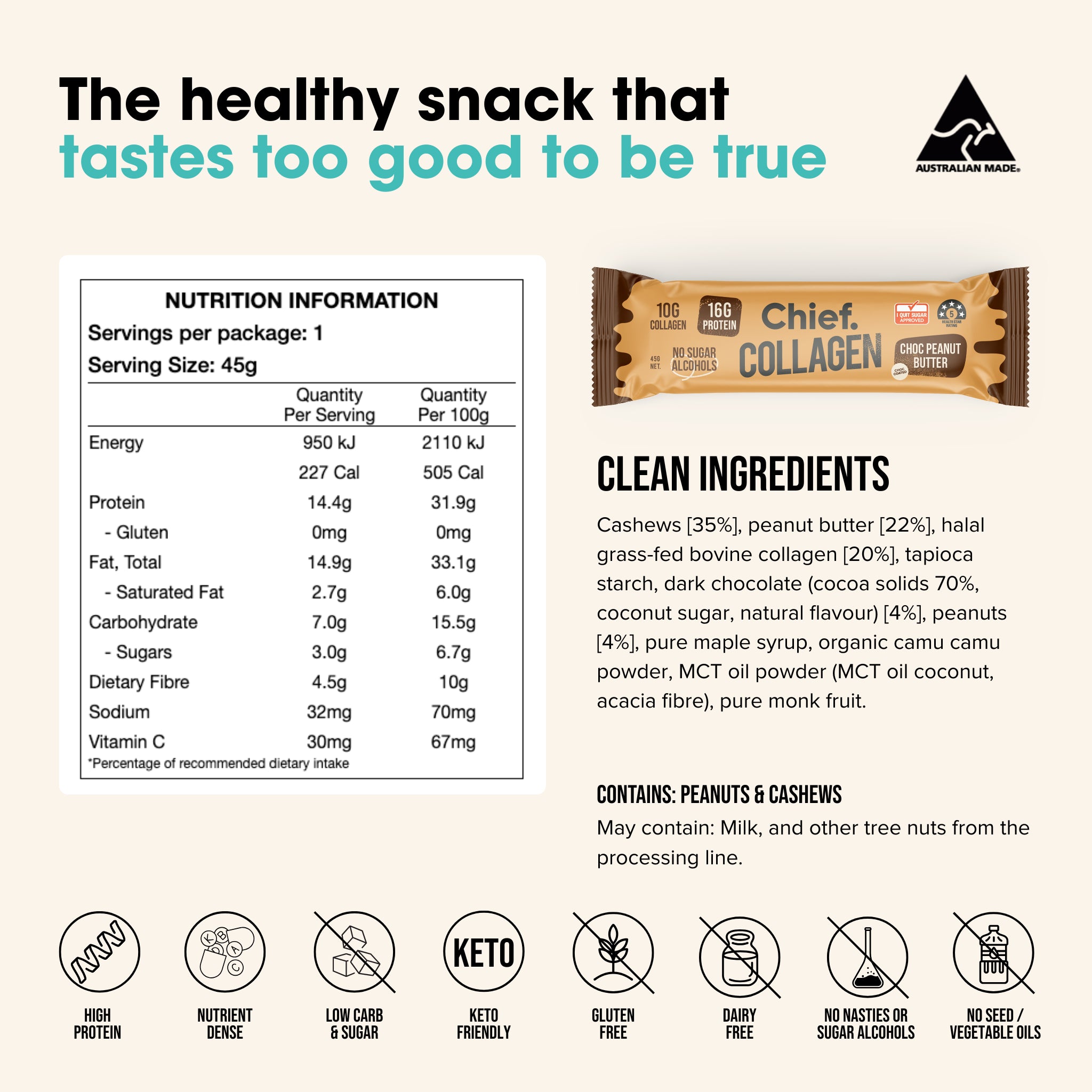 Chief Collagen Protein Bar