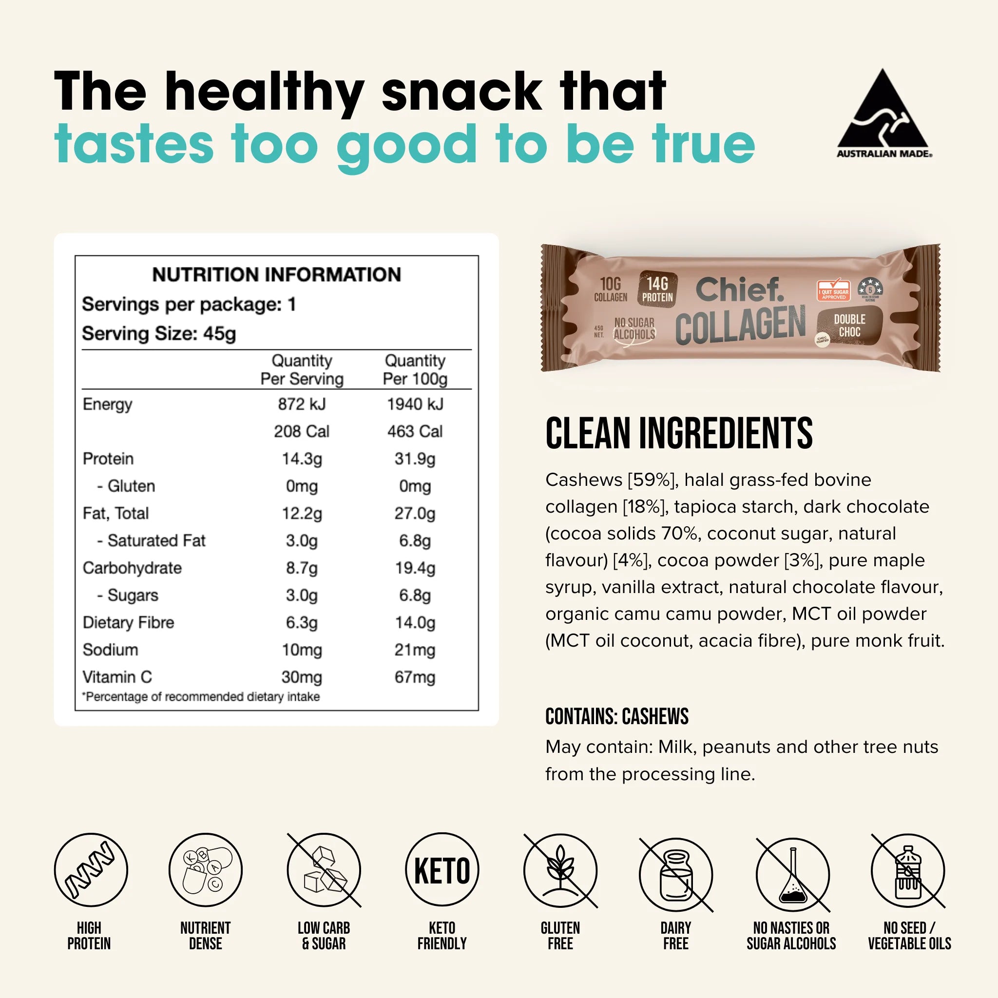 Chief Collagen Protein Bar
