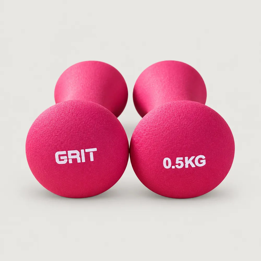 GRIT Neoprene Dumbbell Set – 0.5 kg pair, front