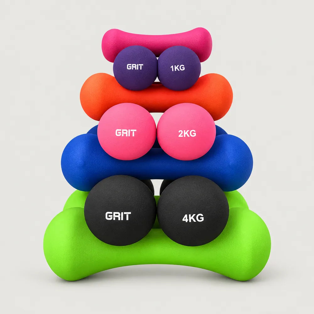 GRIT Neoprene Dumbbell Set – 0.5–5 kg