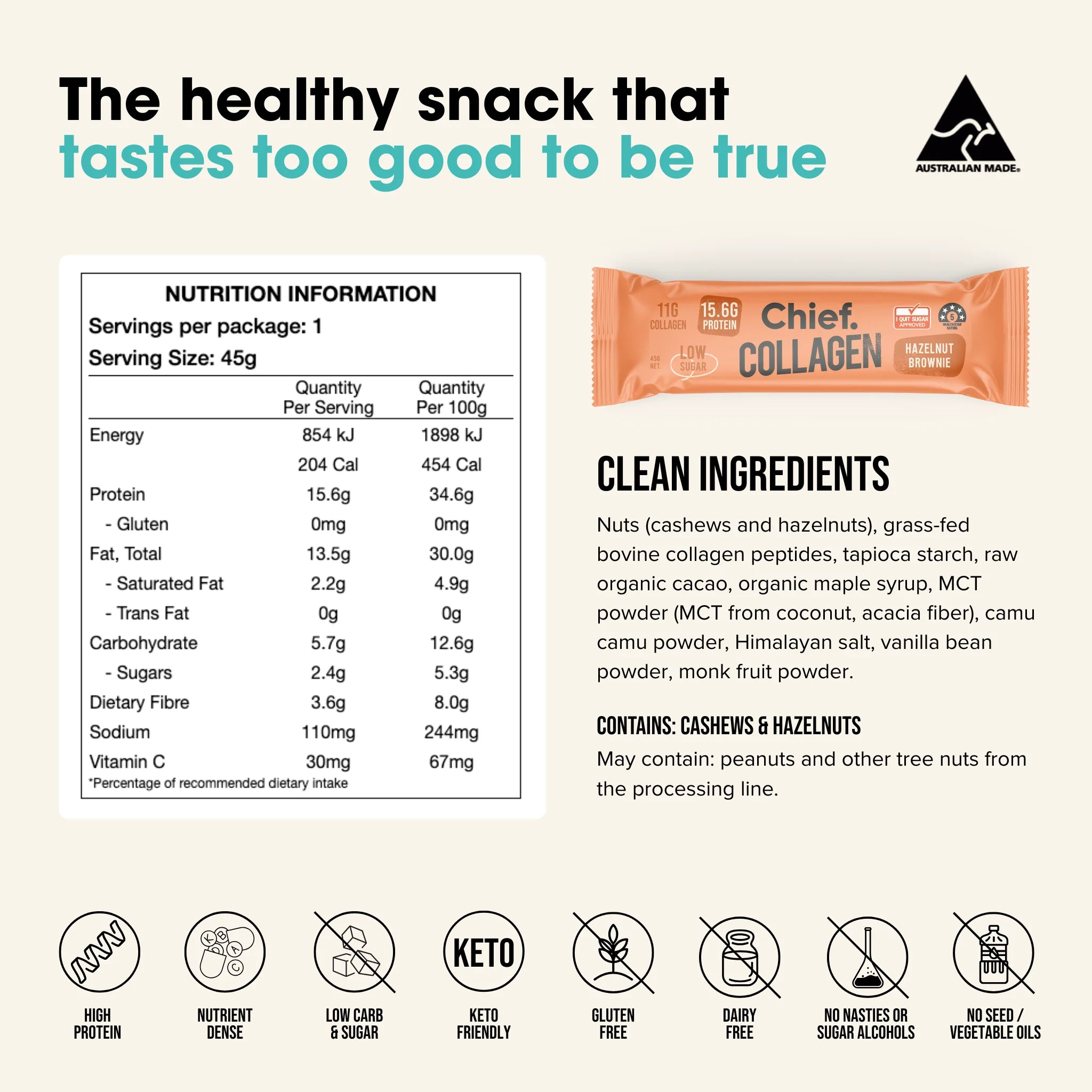 Chief Collagen Protein Bar