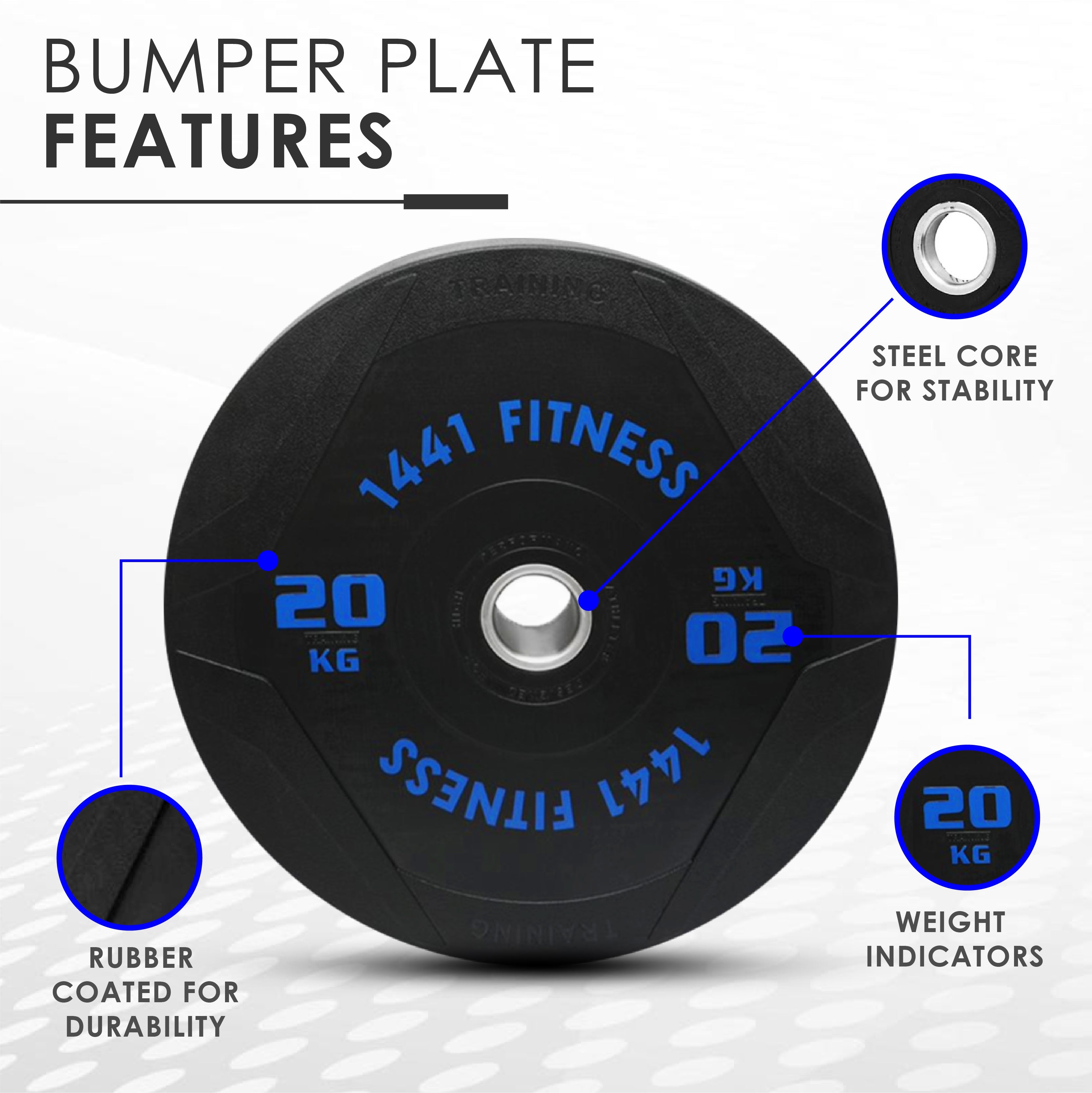 1441 Fitness PU Black Rubber Bumper Plate