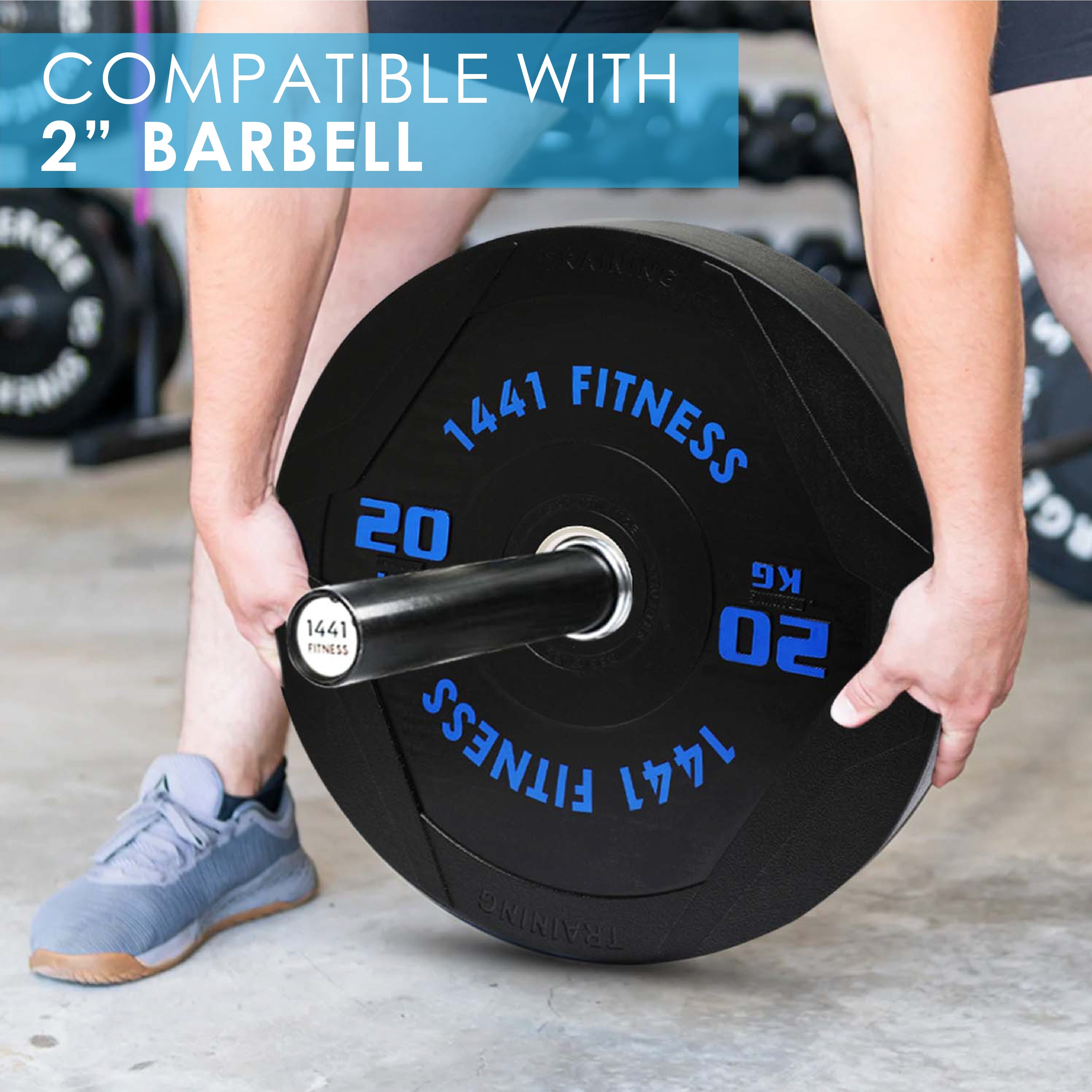1441 Fitness PU Black Rubber Bumper Plate