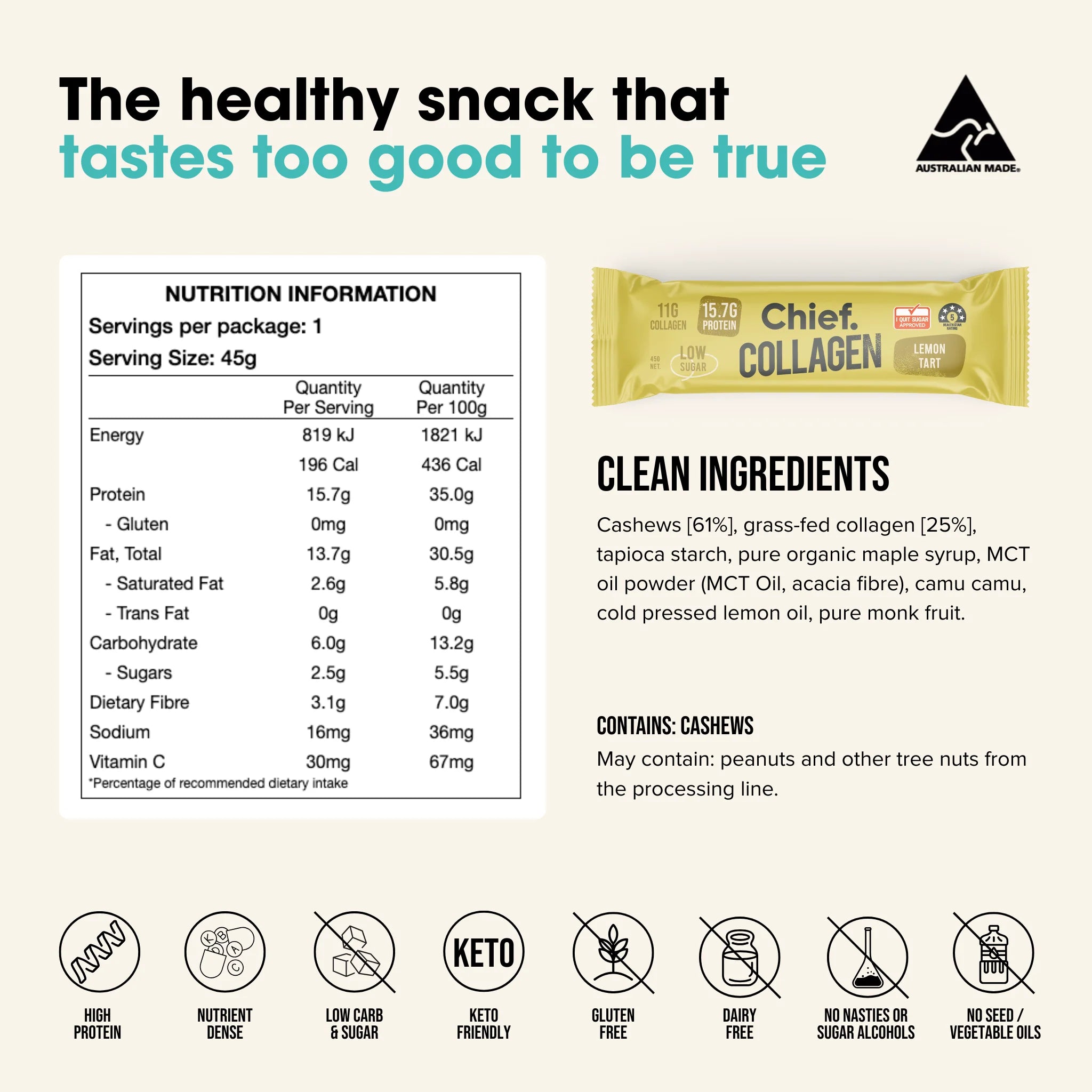 Chief Collagen Protein Bar