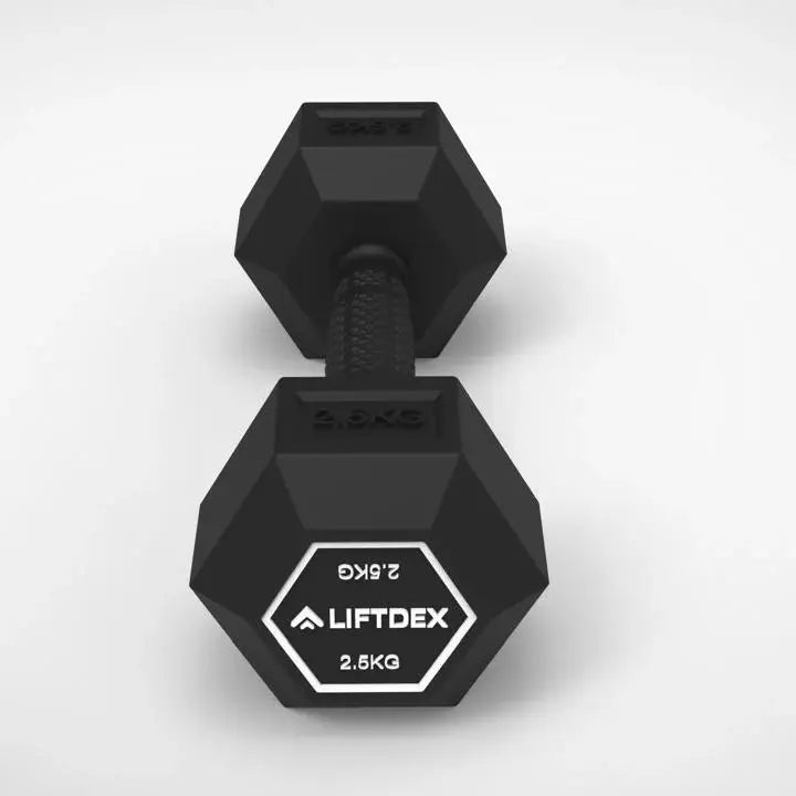 Liftdex Hex Rubber Dumbbells (KG) - Pair