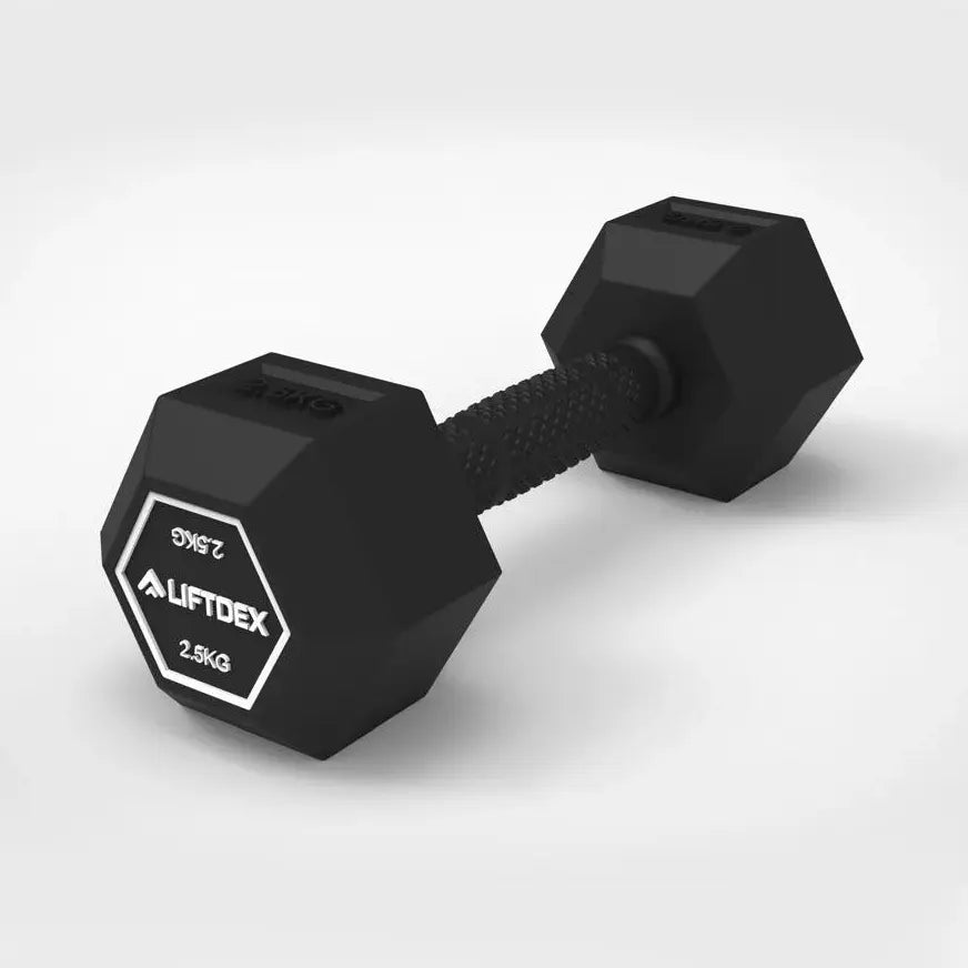 Liftdex Hex Rubber Dumbbells (KG) - Pair