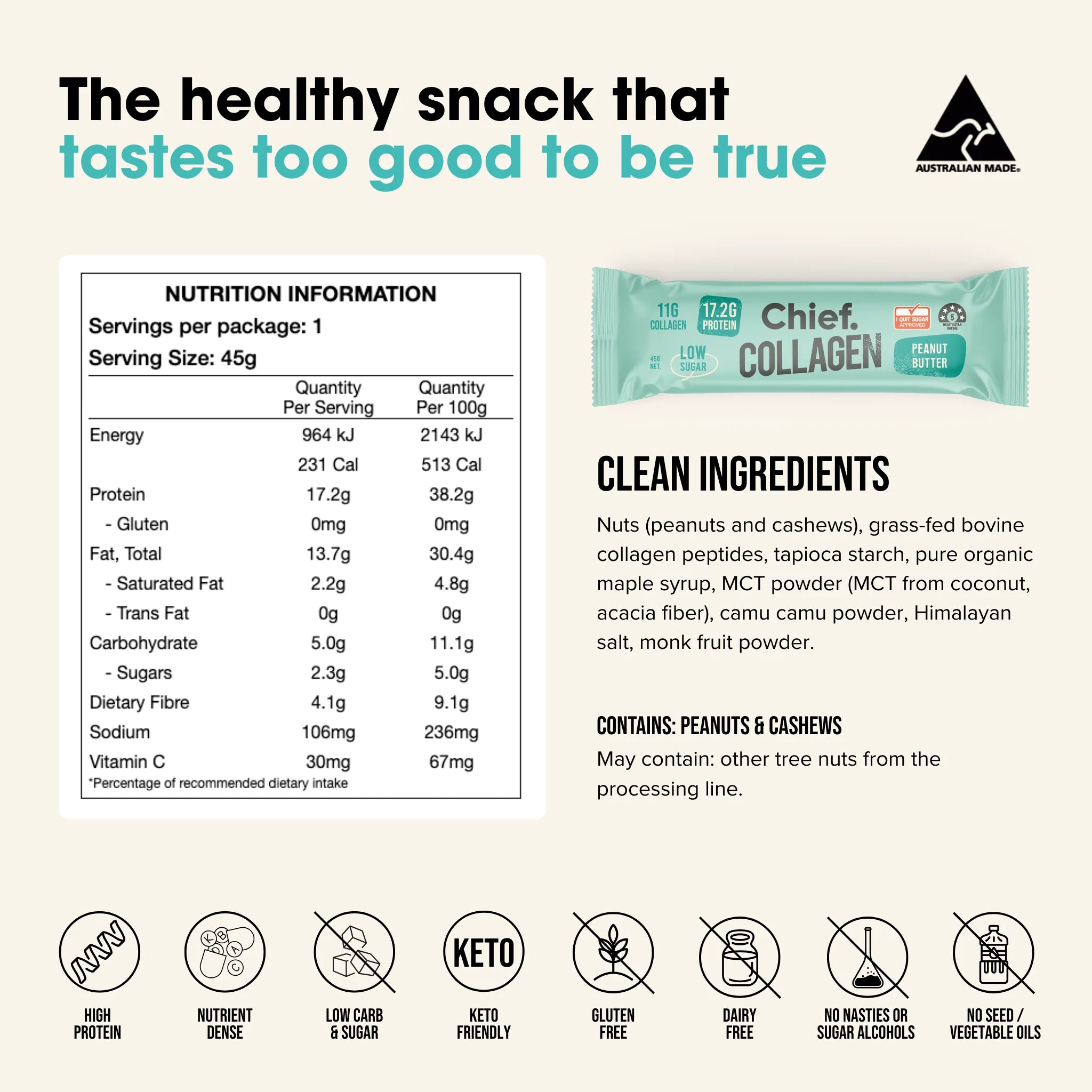 Chief Collagen Protein Bar