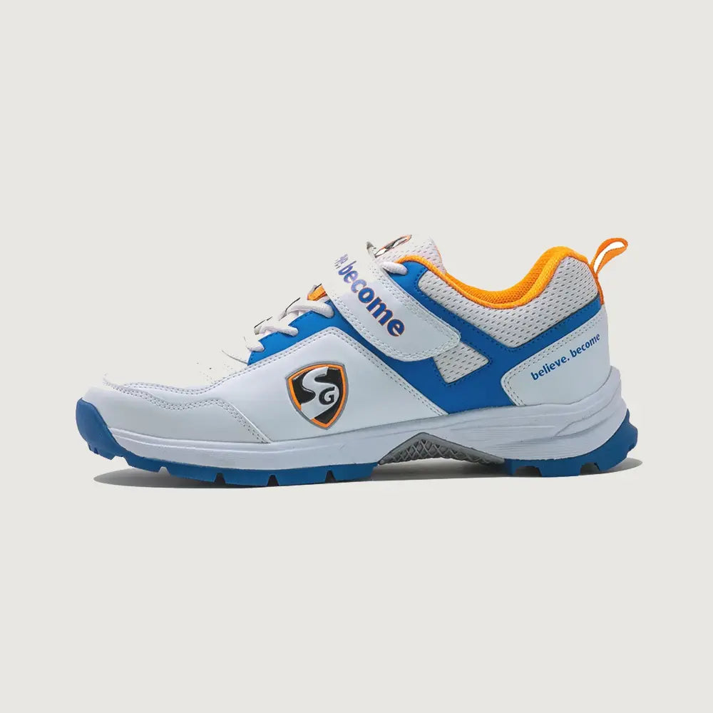 SG Century 6.0 Cricket Shoe - White/Royal Blue/Orange