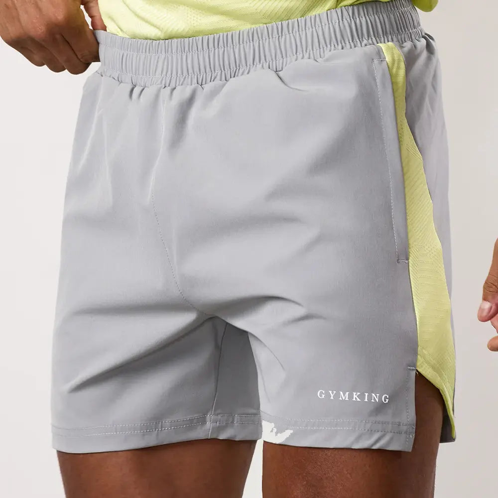 Gym King Geometric Knit Short - Urban Grey/Limelight